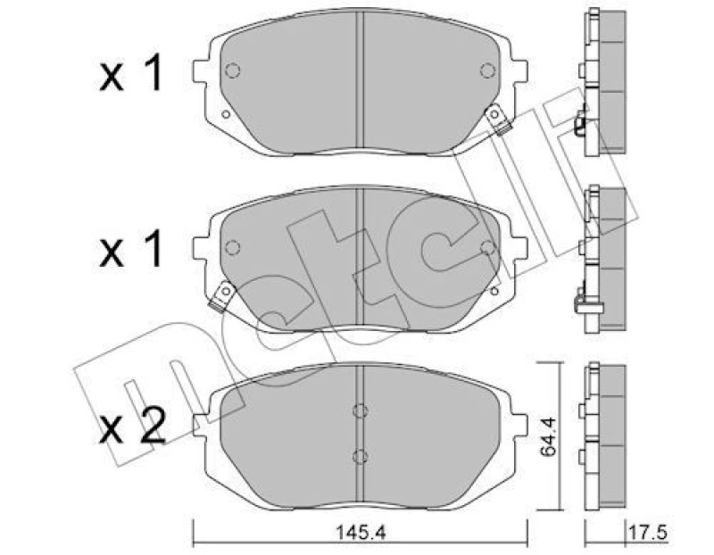 Image of METELLI Brake pad set METELLI 22-1300-0