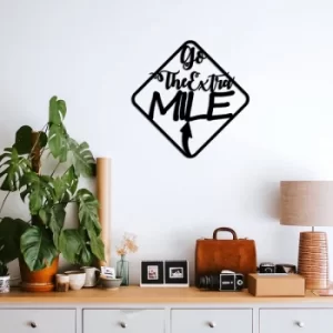 Image of Go The Extra Mile Black Decorative Metal Wall Accessory