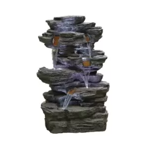 Image of Stylish Fountain Hinoki Springs Water Feature with LEDs