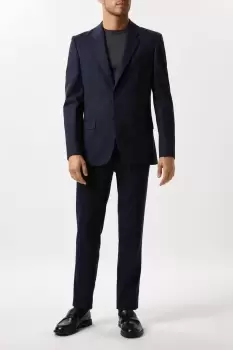 Image of Mens Slim Fit Blue Marl Jersey Blazer