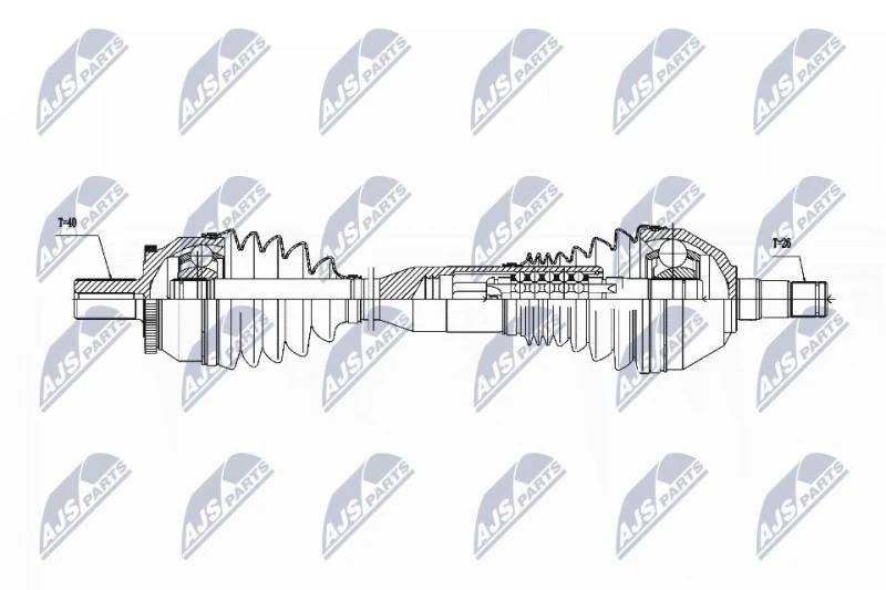 Image of NTY NPW-VV-059 Drive shaft Automatic Transmission, Front Axle Left Drive Shaft (13)