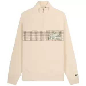 Image of 1/4 Zip Club Lacoste Print Sweatshirt Lapland