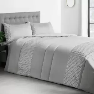 image of Isabella Rose Charlotte Sequin Panel Luxury Duvet Set - Silver - Bedspread TJ Hughes