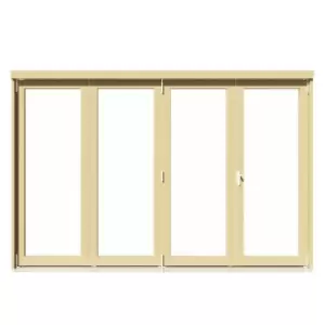 Image of Clear Fully Glazed Unfinished Softwood Clear Pine Veneer External 4 Bi-Fold Patio Door, (H)2090mm (W)2990mm