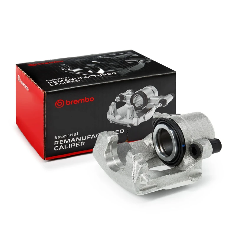 Image of BREMBO F 85 148 Brake caliper ESSENTIAL LINE Front Axle Left, without holder Grey Cast Iron Brake Caliper (78)