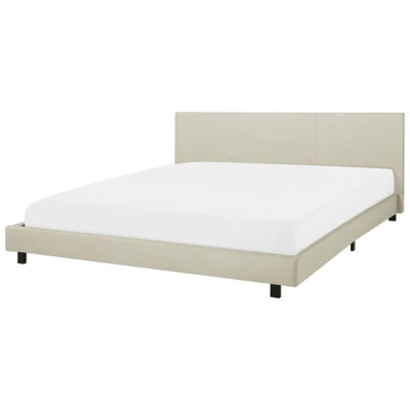 Image of Beliani Bed Fabric Albi 180 X 200 Cm (Eu Super King) Beige