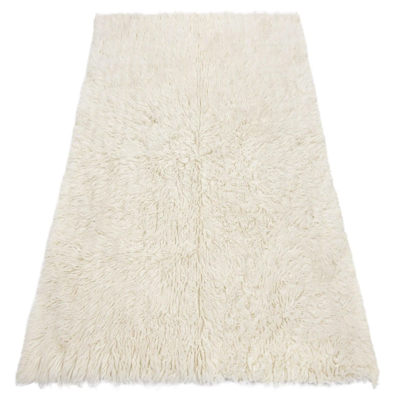 Image of RugsX Flokati Woolen Bedcover Rug in Beige Size: 110cm x 170cm Beige Unisex 110cm x 170 cm