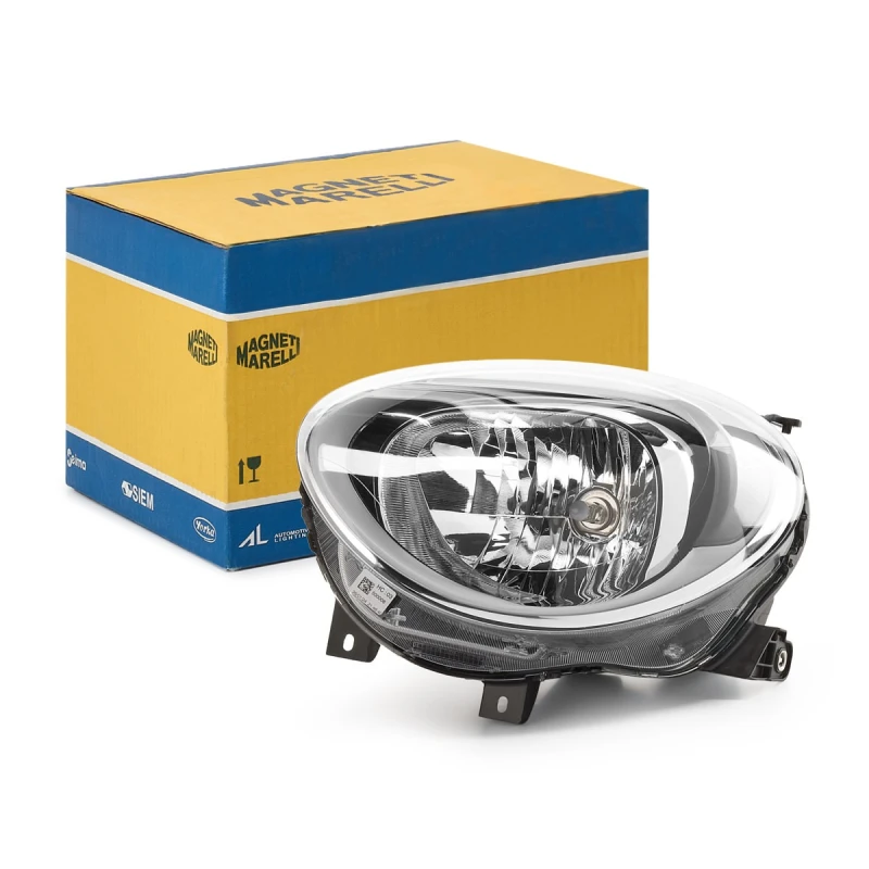 Image of MAGNETI MARELLI 712484701129 Headlights H4, Left, with motor for headlamp levelling, Halogen Headlight (259)
