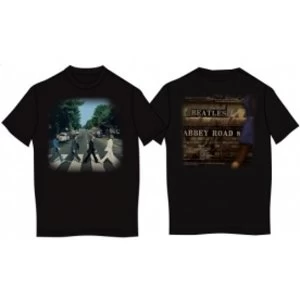 Image of Abbey Road Mens Black Vintage Print T Shirt: X Large