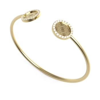 Image of Ladies Guess Round Harmony Coin & Crystal Flexi Bangle