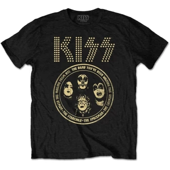 Image of KISS - Band Circle Unisex Large T-Shirt - Black