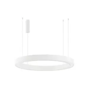 Image of Hartford Integrated LED Pendant Ceiling Light Sandy White Aluminium LED 80W 4373Lm 2700K - 4000K + Remote Control - Merano