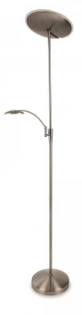 Image of LED 2 Light Floor Lamp Brushed Steel