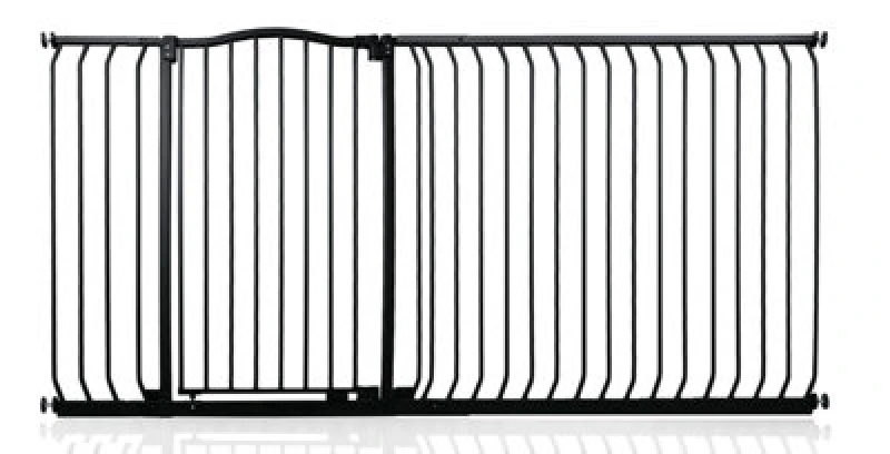 Image of Safetots Extra Tall Curved Top Safety Gate, 189Cm - 198Cm, Matt Black, Extra Tall 100Cm In Height, Pressure Fit Stair Gate