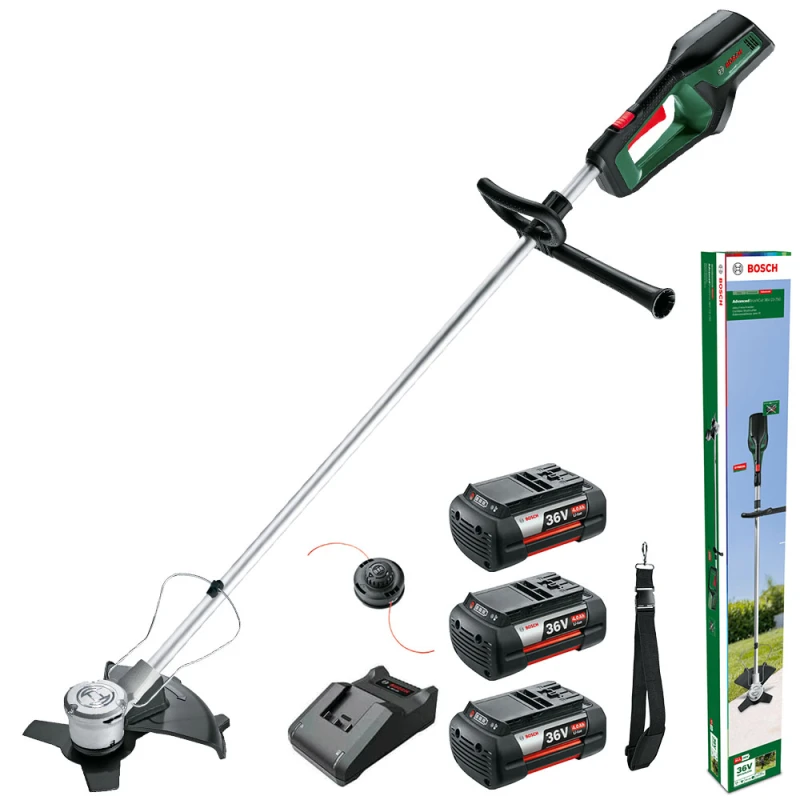 Image of Bosch ADVANCEDBRUSHCUT 36V-23-750 36v Cordless Brush Cutter 230mm 3 x 4ah Li-ion Battery Charger ADVANCEDBRUSHCUT 36V-23-750