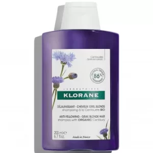 image of KLORANE Anti-Yellowing Shampoo with Organic Centaury for White and Grey Hair 200ml