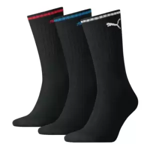 image of Puma 3 Pack of Crew Socks - Black