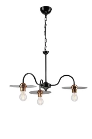 Image of Alice Multi Arm Pendant Ceiling Light Black, 3x E27