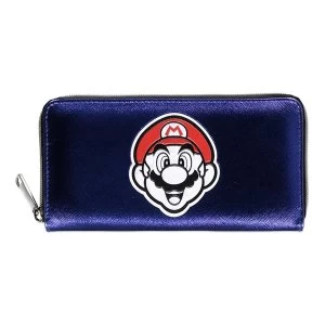 image of Nintendo - Mario Face Summer Olympics All-Over Print Purse Wallet - Purple