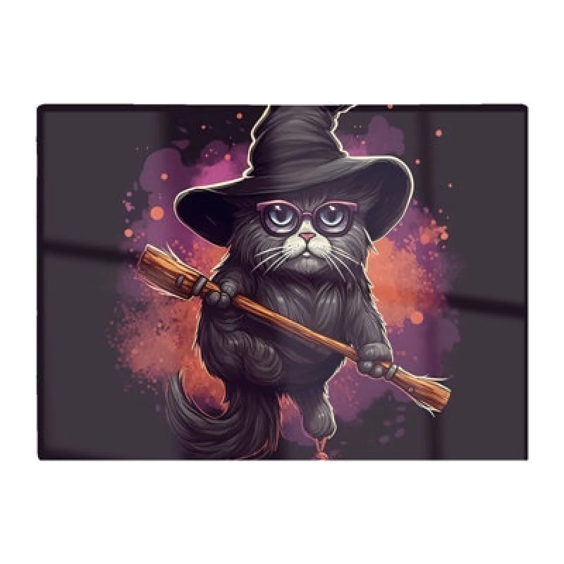 Image of Warren Reed Designer Cat And A Broom Chopping Board