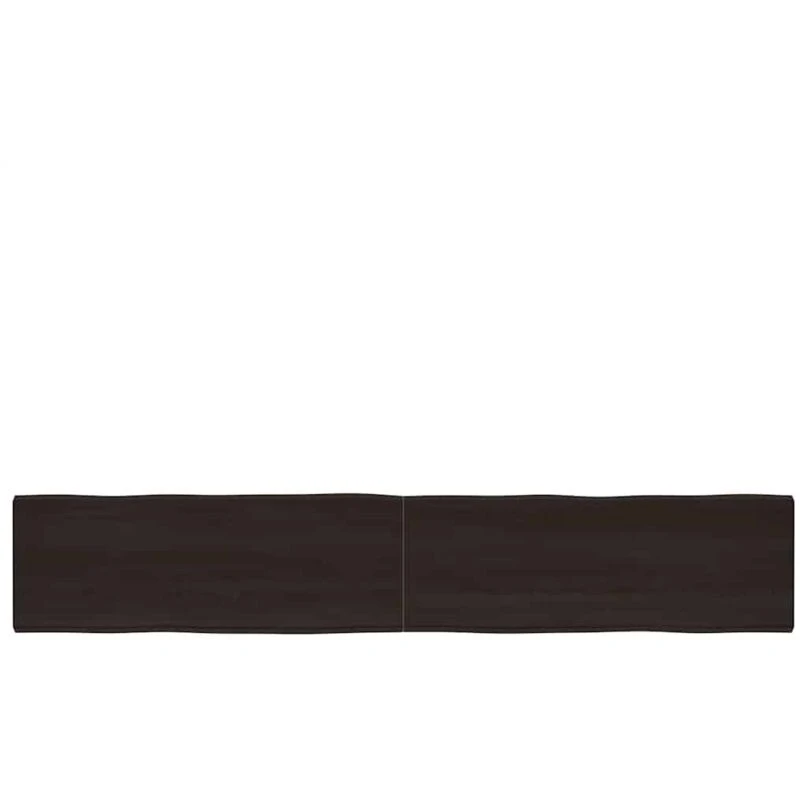 Image of Vidaxl Table Top Dark Brown 220X40X(2-6) Cm Treated Solid Wood Live Edge, Brown 364053
