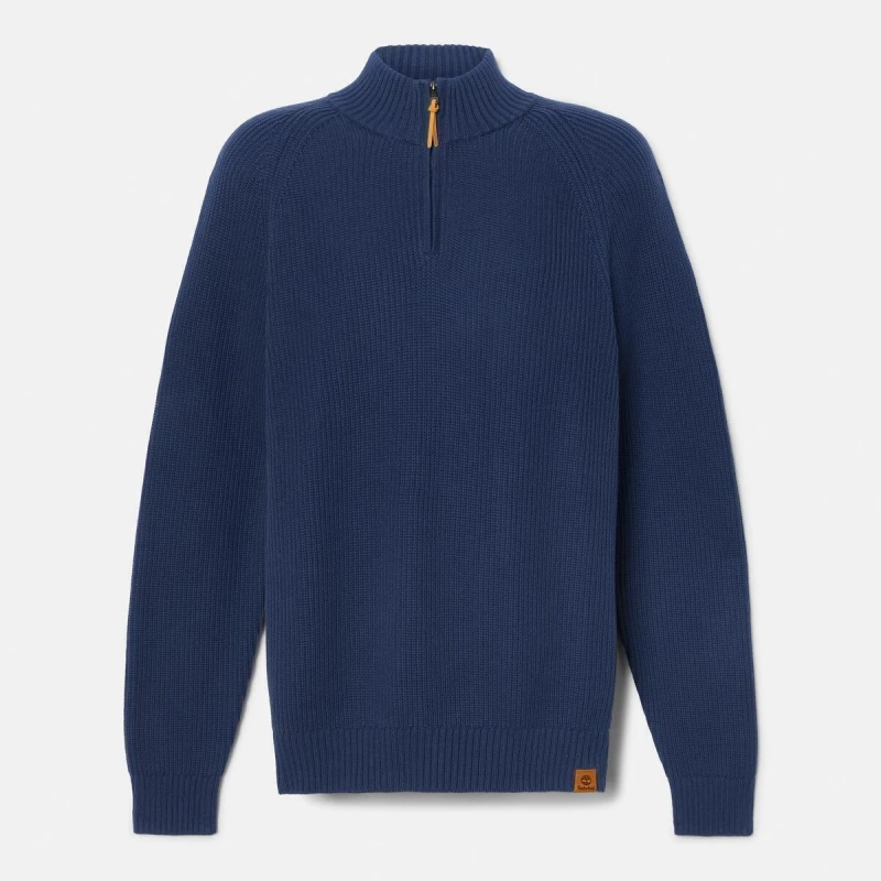 Image of Timberland Mens Ribbed Crew Neck Jumper Peacoat male S
