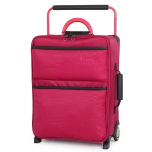 image of IT Luggage Worlds Lightest 2 Wheel Cabin Persian Red Suitcase