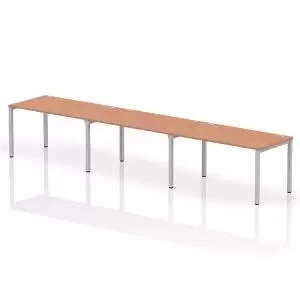 Image of Impulse Bench Single Row 3 Person 1400 Silver Frame Office Bench Desk