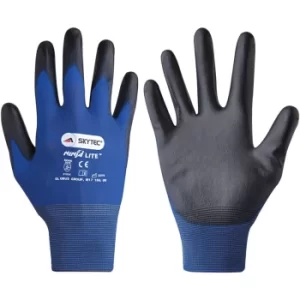 image of Pu Coated Gloves, Mechanical Hazard, Blue/Black, Size 7