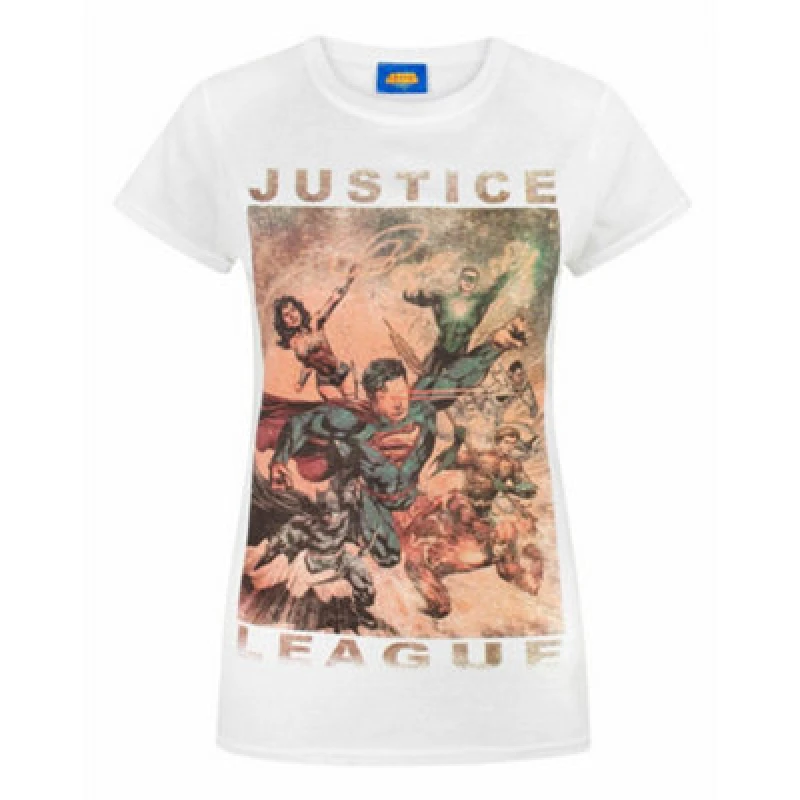 Image of (Large) DC Comics Short Sleeved T-Shirt (Womens White)