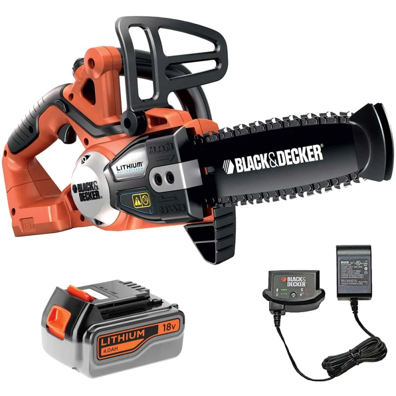 Image of Black and Decker GKC1820L 18v Cordless Chainsaw 200mm 1 x 4ah Li-ion Battery Charger GKC1820L4