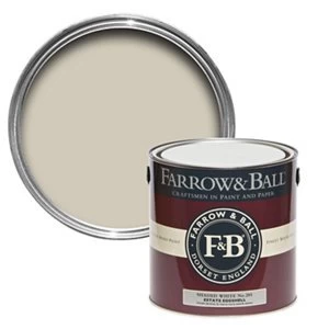 Image of Farrow & Ball Estate Shaded white No. 201 Eggshell Metal & wood Paint 2.5L