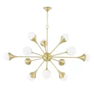 image of Ariana 12 Light Chandelier Brass, Glass, 2700K