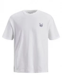 Image of Jack & Jones Boys Short Sleeve Graphic Logo T-Shirt - White, Size 14 Years