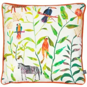 Image of Prestigious Textiles - Hide and Seek 100% Cotton Piped Edge Cushion Cover, Jungle, 43 x 43 Cm