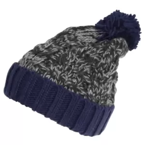 Image of Childrens/Kids Knitted Tassel Bobble Hat (One Size) (Black/Navy)