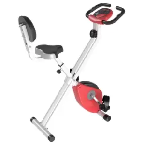 image of HOMCOM Magnetic Resistance Exercise Bike Foldable LCD Adjustable Seat Red