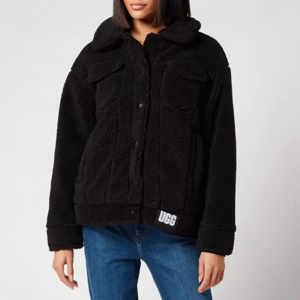 Image of UGG Womens Frankie Sherpa Trucket Jacket - Black - S