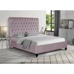 Image of Fiona Upholstered Beds - Plush Velvet, Small Double Size Frame, Pink - Pink