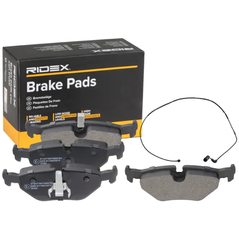 Image of RIDEX 402B1775 Brake pad set Rear Axle, incl. wear warning contact Brake Pad Set,disc brake (402)