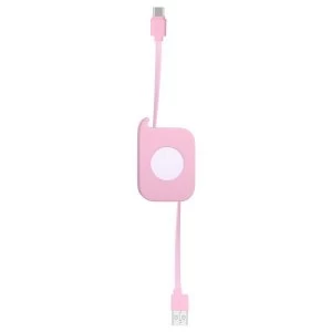 image of Momax Easy Link Type-C Retractable Cable (0.8m) DTR1P - Pink