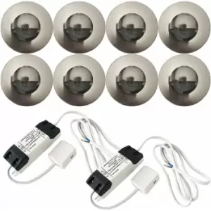 Image of Eyelid LED Plinth Light Kit 8x Round Spotlight Kitchen Bathroom Floor Kick Panel