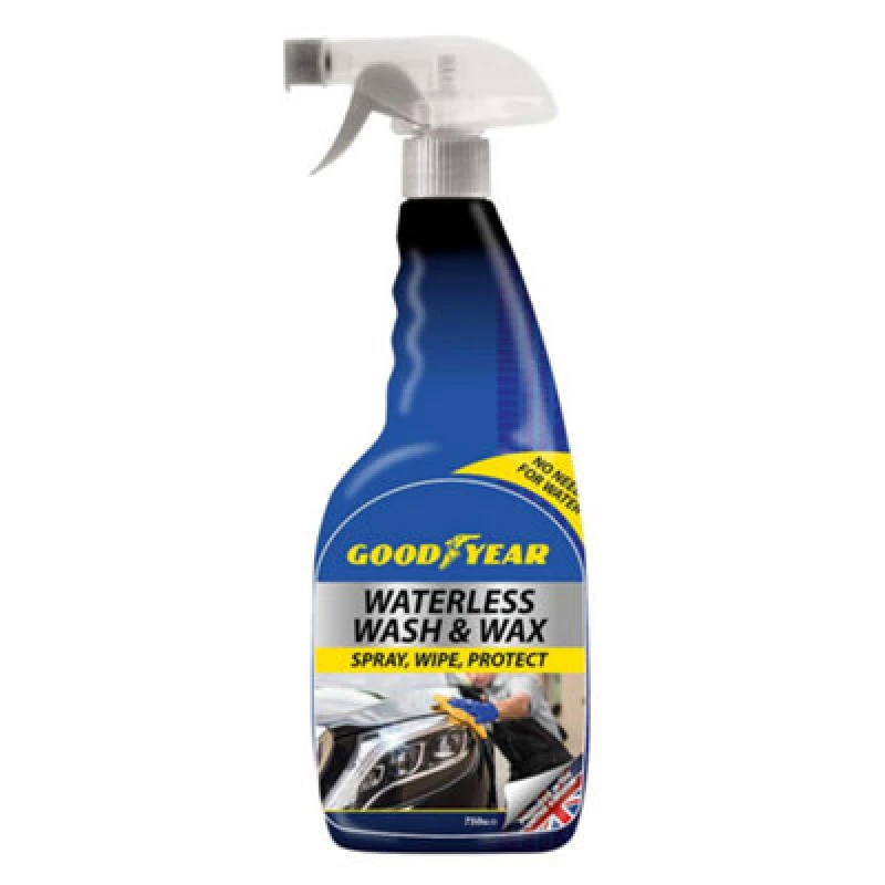 Image of Goodyear Car Waterless Wash And Wax Dust Grime Cleaning Protect Spray 750Ml