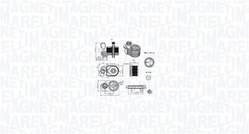 Image of MAGNETI MARELLI Engine oil cooler MAGNETI MARELLI 350300001100