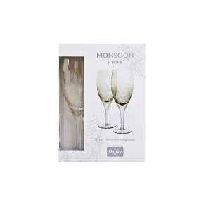 image of Denby Monsoon Lucille Gold Red Wine Glass Pack Of 2