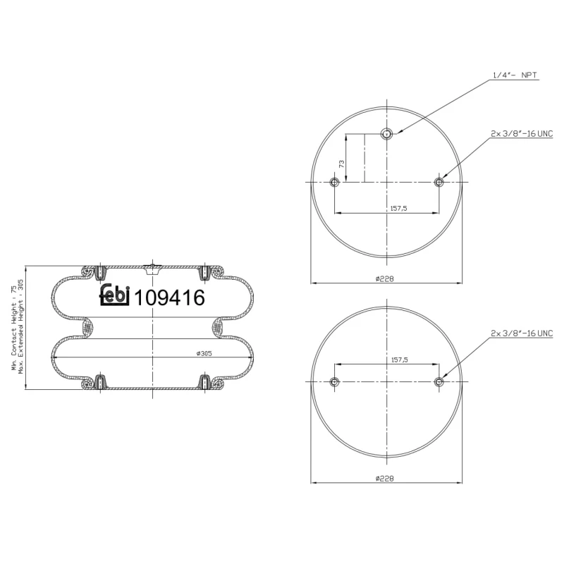 Image of FEBI BILSTEIN 109416 Boot, air suspension Boot,air suspension (324)