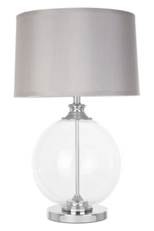 Image of Orsina Edna Small Silver Silk Shade Table Lamp