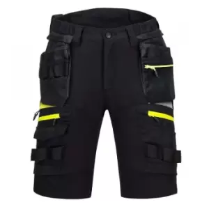 Image of Portwest Mens Detachable Holster Pocket Shorts (38R) (Black) - Black