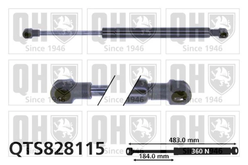 Image of QUINTON HAZELL Tailgate strut QUINTON HAZELL QTS828115