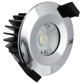 image of Integral Low-Profile 70mm-75mm cut-out IP65 Fire Rated Downlight 6W 40 3000K 430lm 38 deg beam angle Dimmable with satin nickel bezel